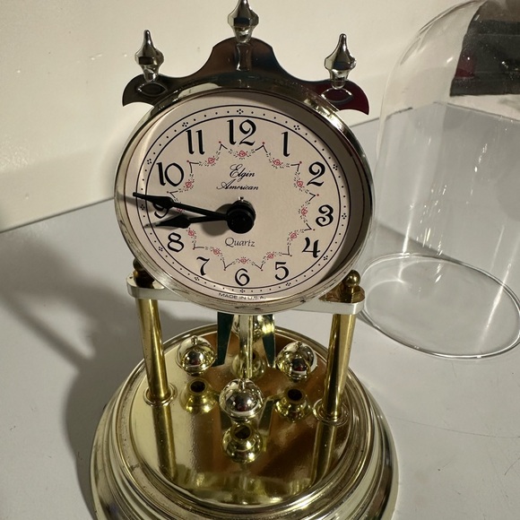 Vintage Elgin American Glass Dome Anniversary Clock Movement